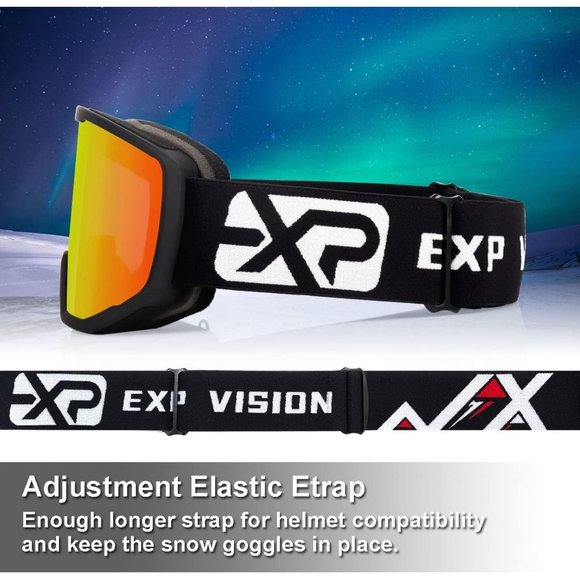 Women OTG Black Frame Red Anti Fog UV Protection Snowboard Goggles - Picture 5 of 7